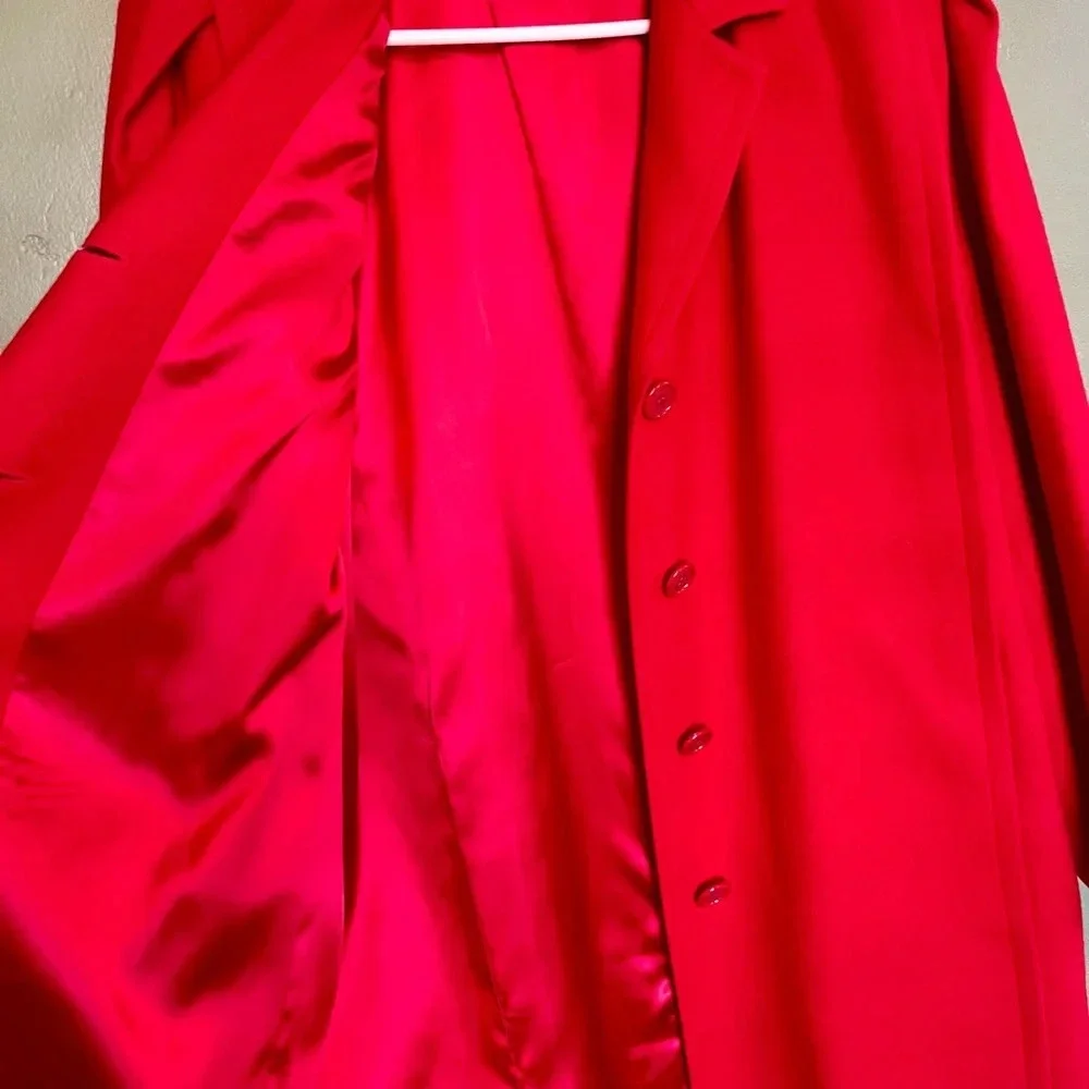 Vintage 100% Wool Red Long Women’s Coat - Picture 8 of 9